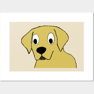 Yellow lab cartoon head Posters and Art